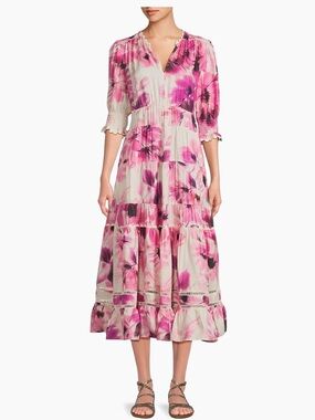 Johnny Was Daphne Teared midi dress